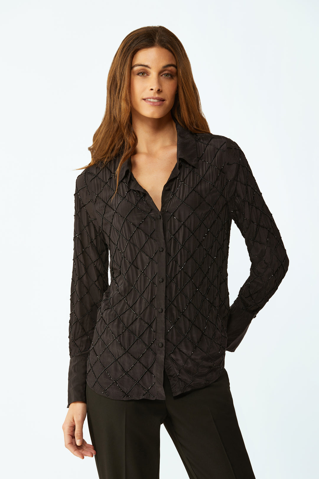 Bacall Beaded Blouse - Black