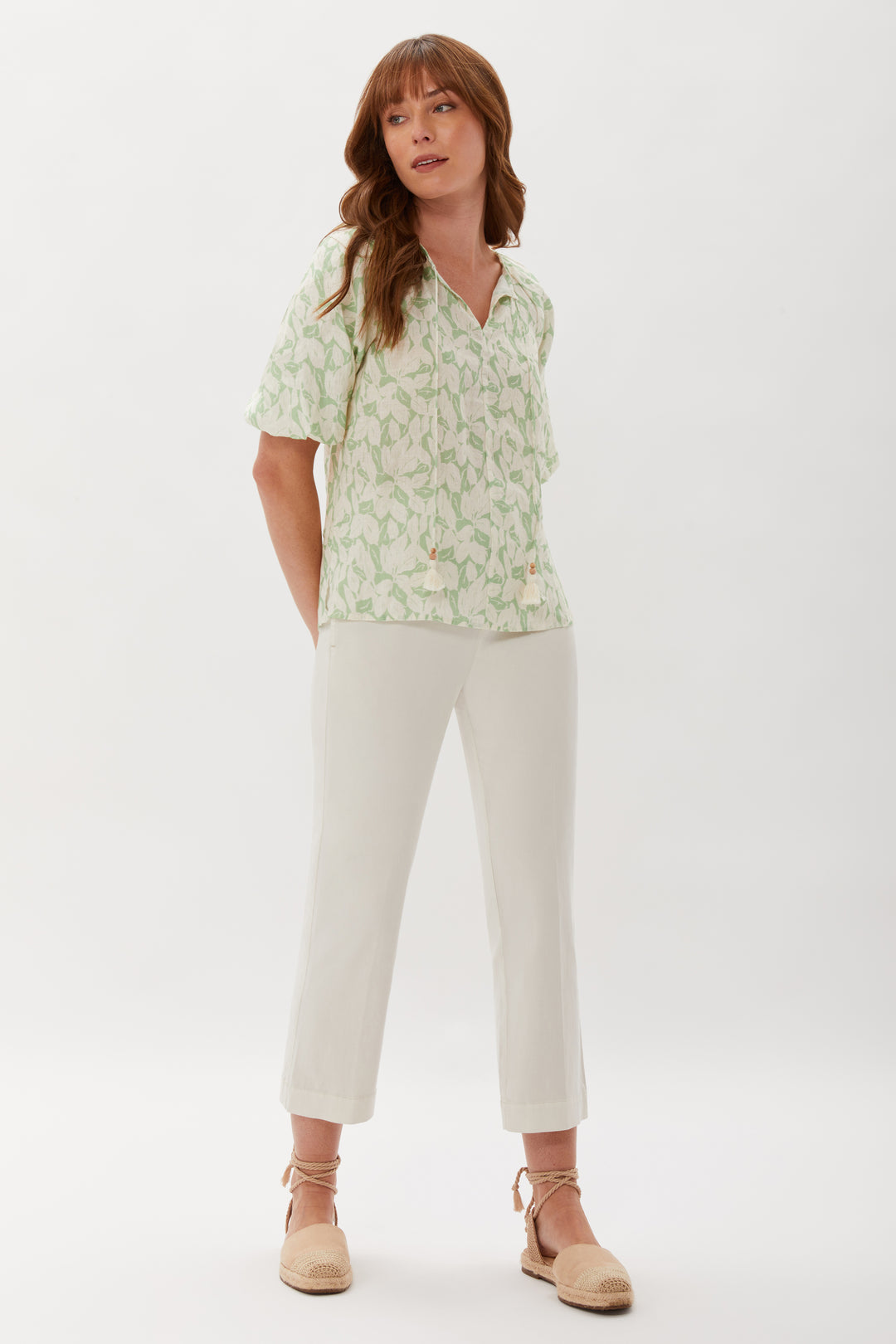 Crosby Double Waistband Pant - Natural
