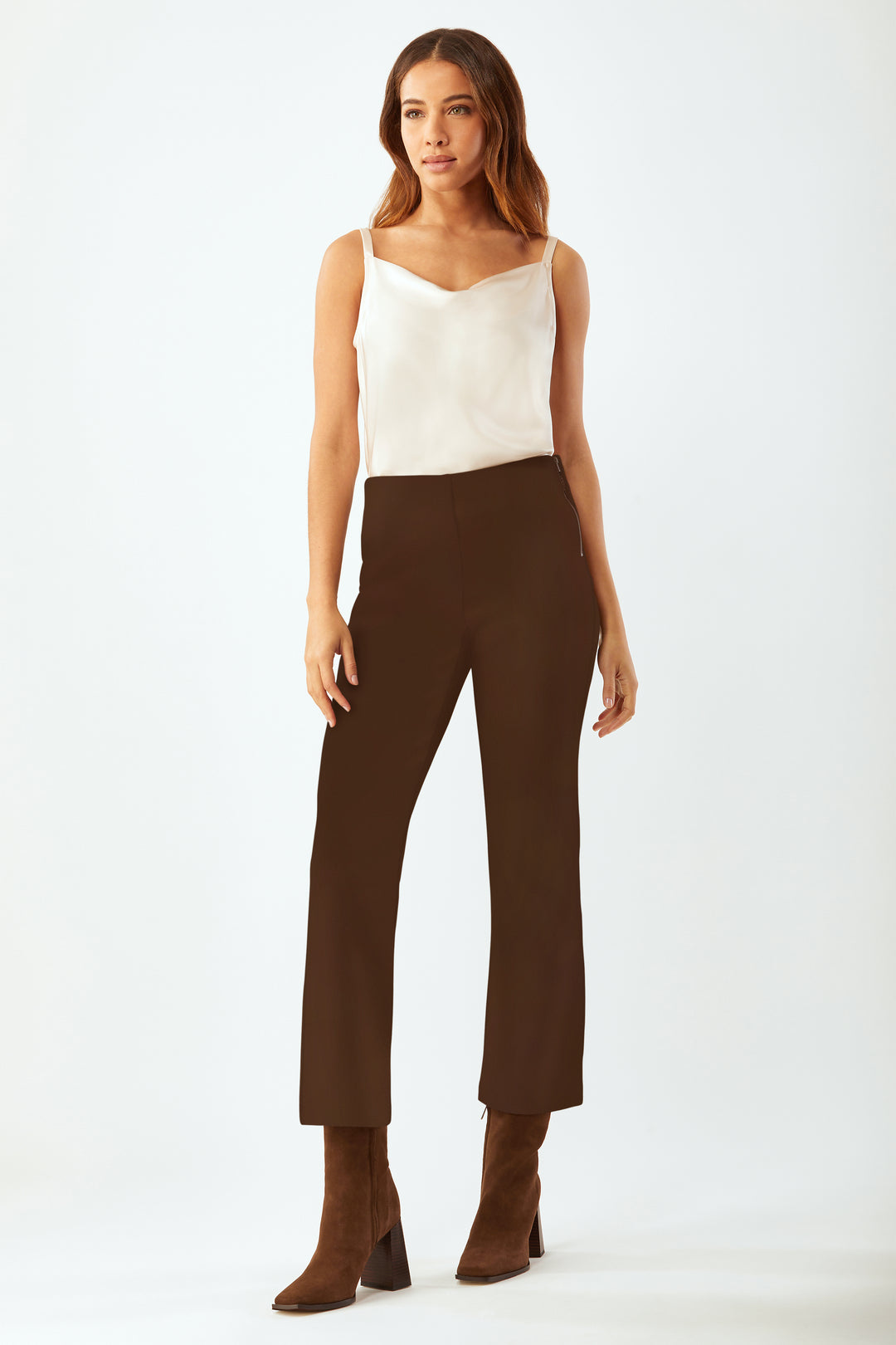 Prince Cropped Flare Pant - Chocolate