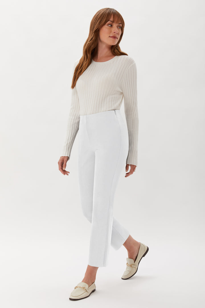Prince Crop Flare Pant - White