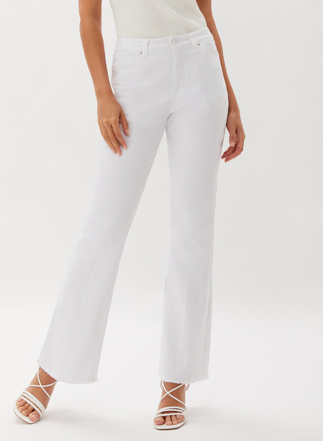 Hollywood Bootcut Jean With Raw Hem - White
