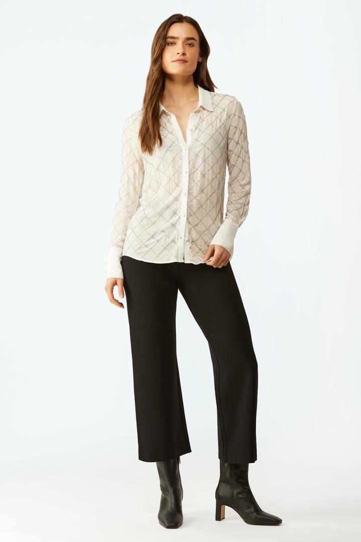Bacall Beaded Blouse - Silver