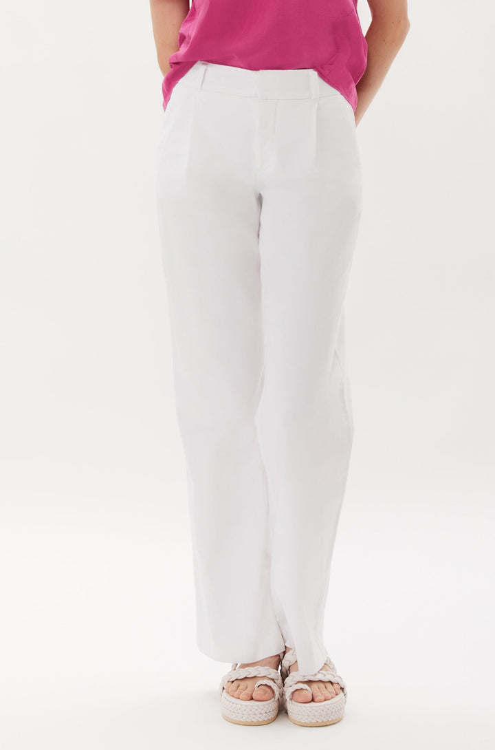 Parsons Belted Wide Leg Pant - White