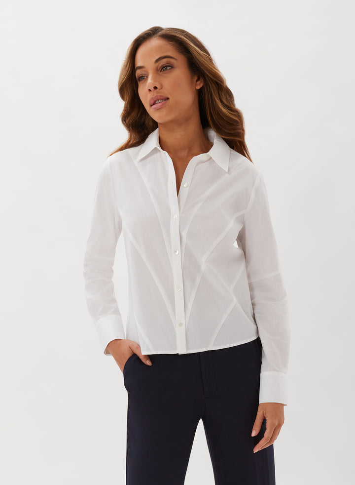 Hepburn Seaming Detail Shirt - White