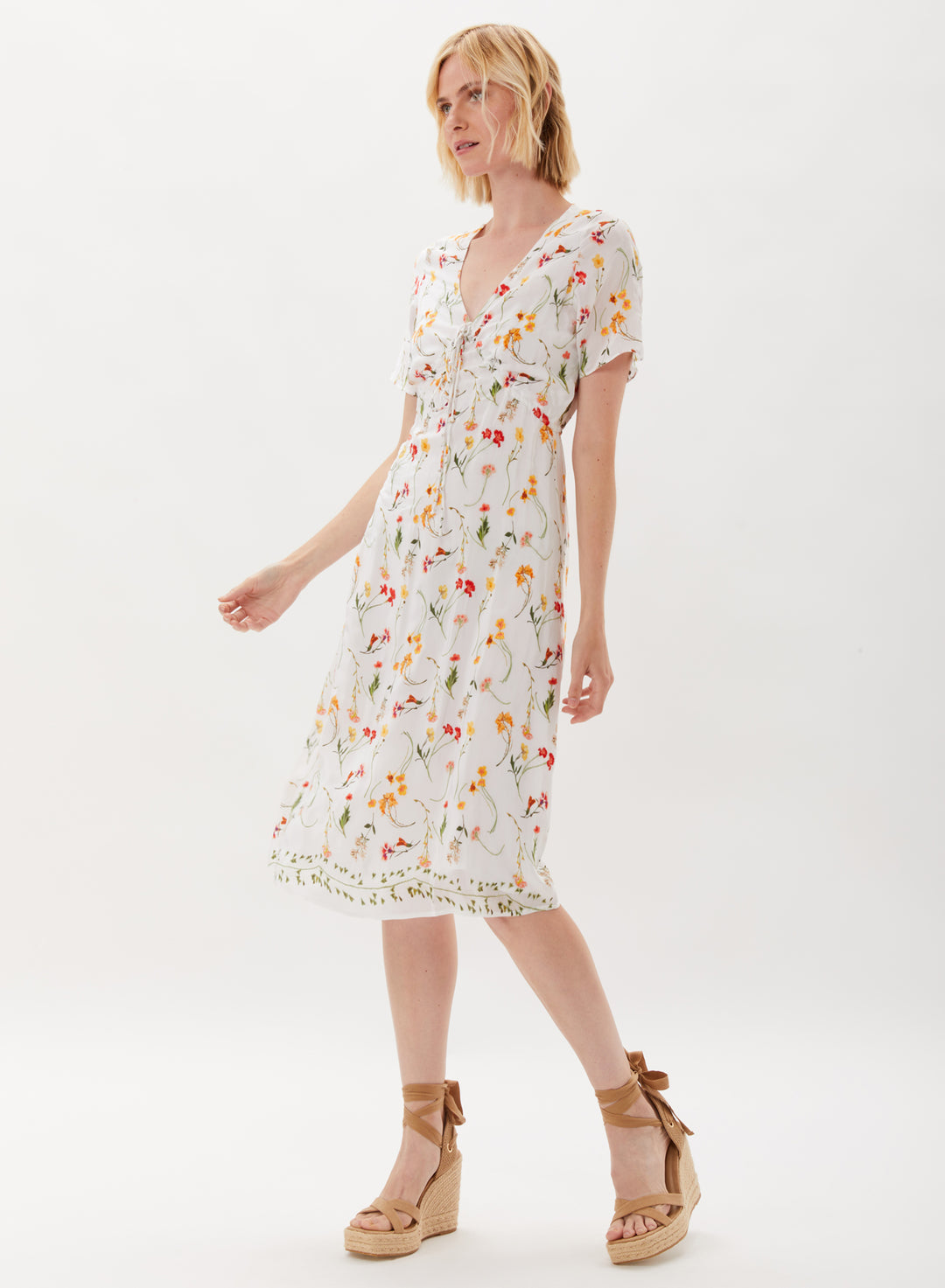 Barrymore Embroidered And Printed Dress - Bloom
