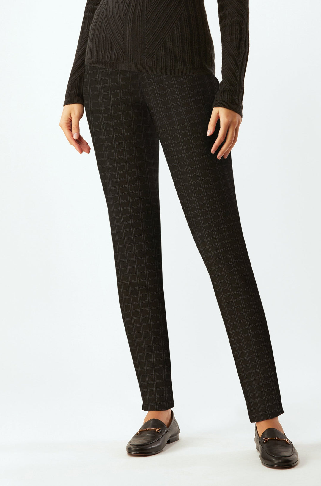Springfield Classic Pull-On In Park Avenue Stretch- Black/Grey Plaid