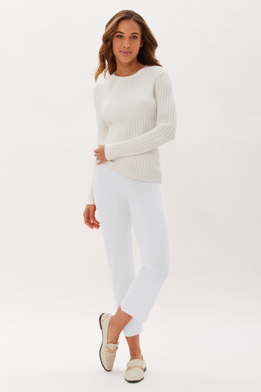Prince Crop Flare Pant - White