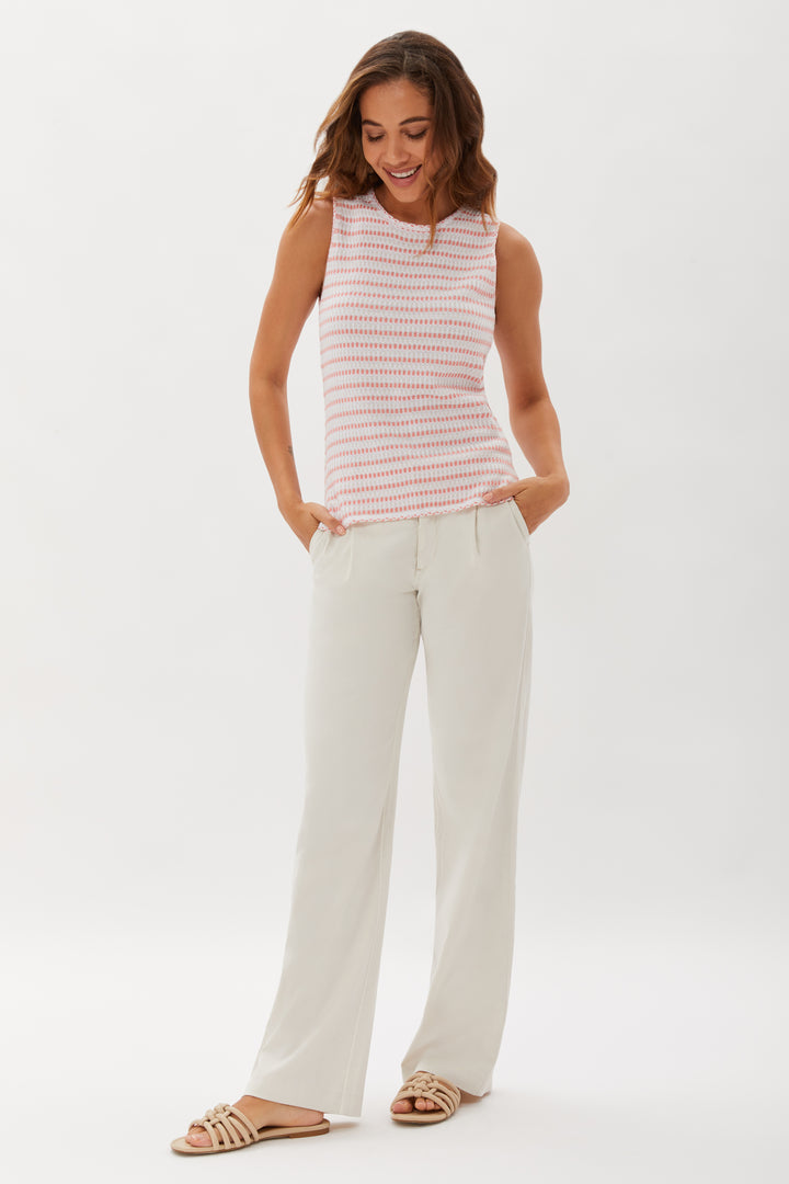 Parsons Belted Wide Leg Pant - Natural