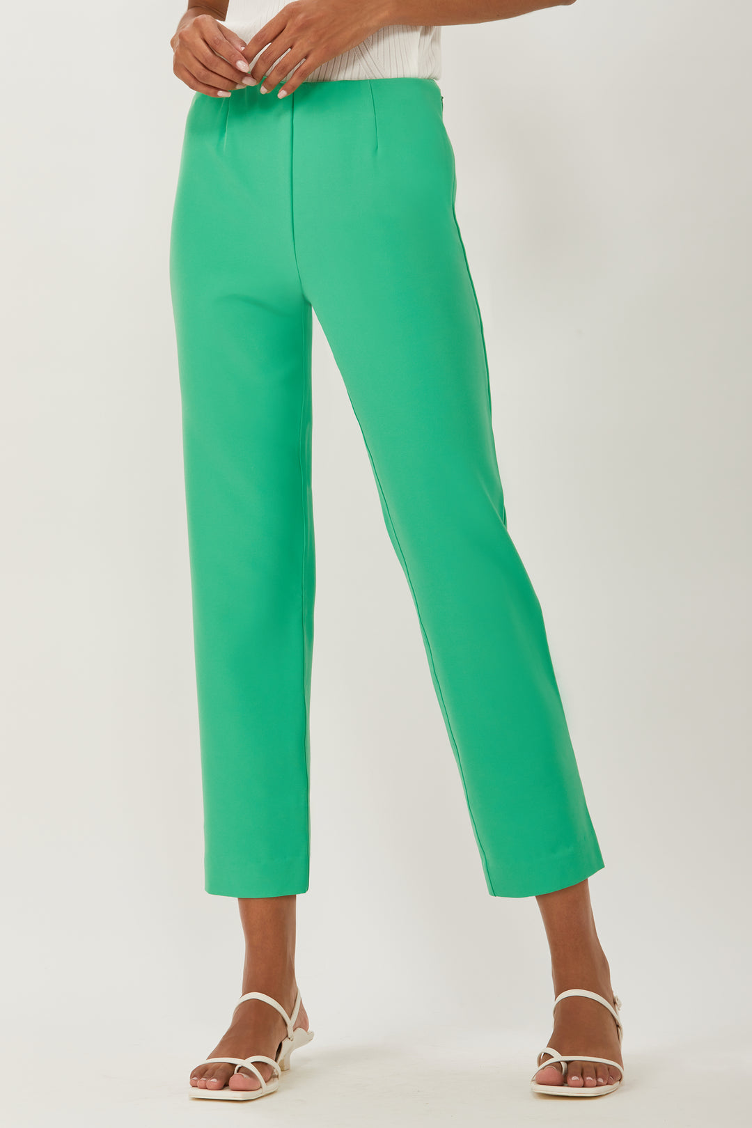 Sutton Cropped Cigarette Pant - Spring Green