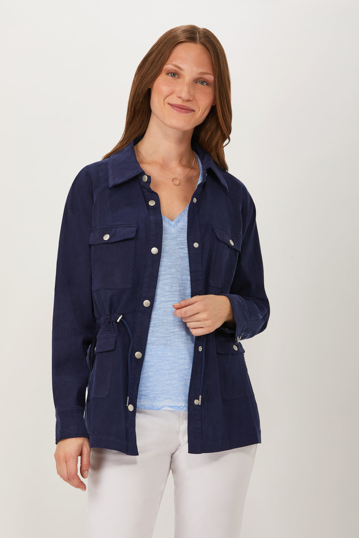 Leave By The Door Utility Jacket - Navy