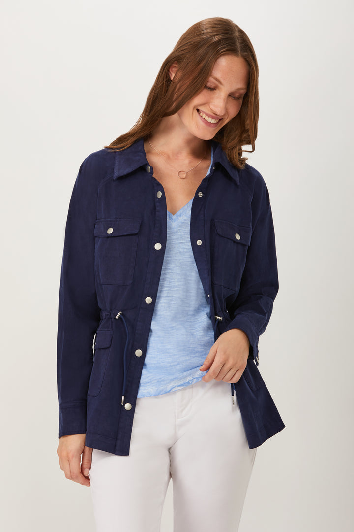 Leave By The Door Utility Jacket - Navy