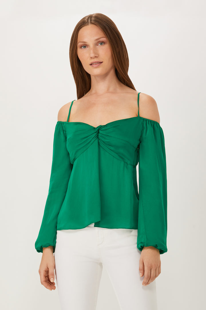 Theron Off Shoulder Blouse - Kelly Green