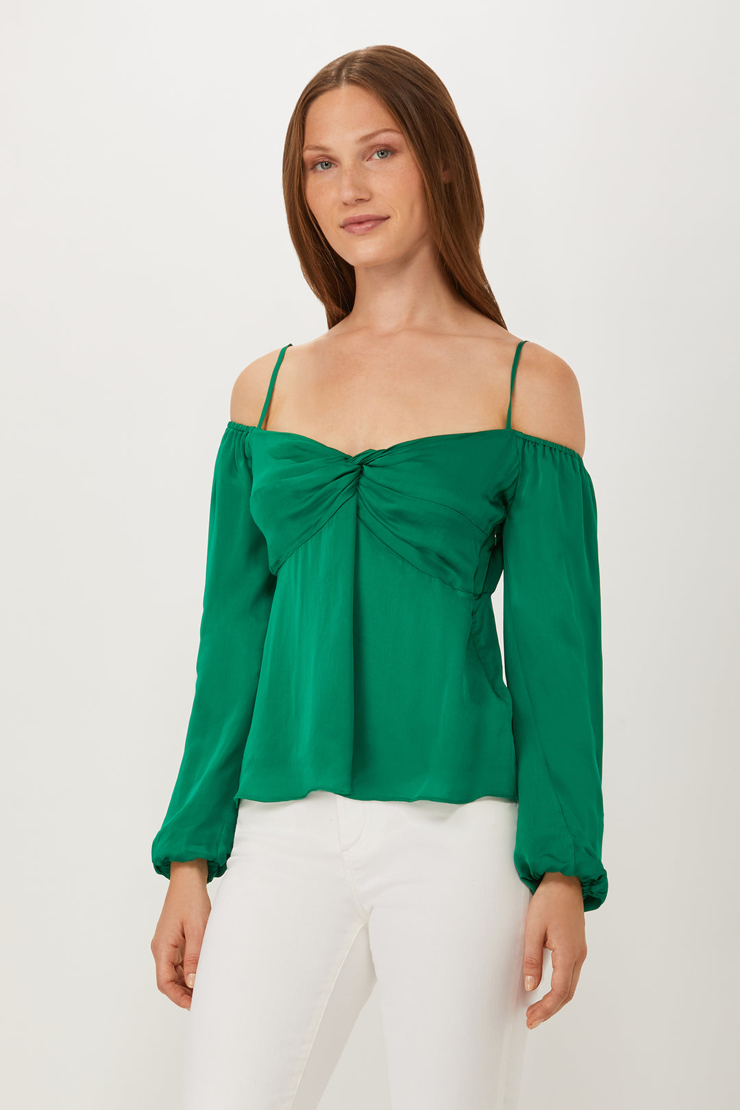 Theron Off Shoulder Blouse - Kelly Green