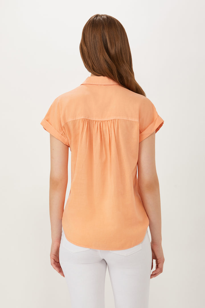 Hutton Roll Sleeve Shirt - Apricot