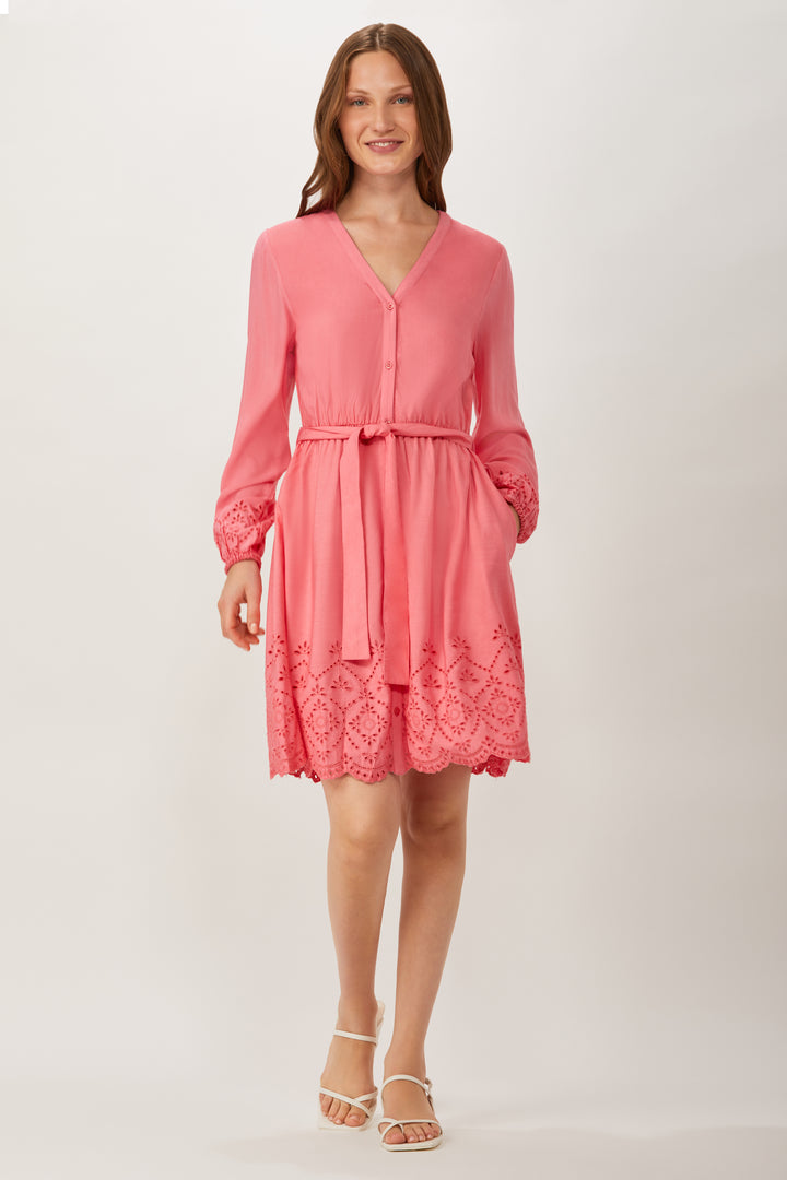 Moss Tie Waist Dress - Summer Pink