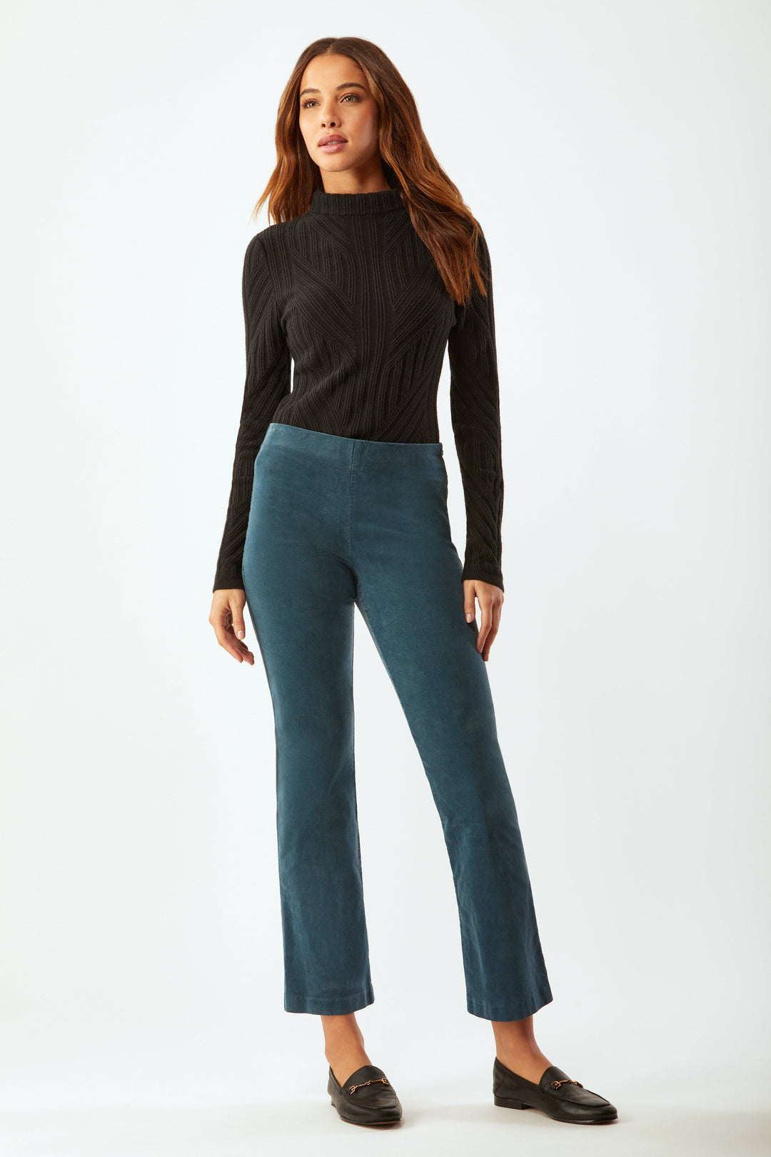 Prince Cropped Flare Pant In Corduroy- Pond