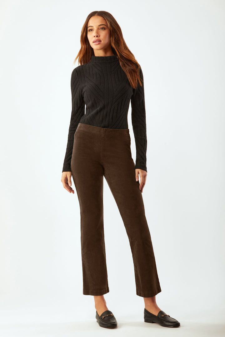 Prince Cropped Flare Pant in Corduroy - Chocolate