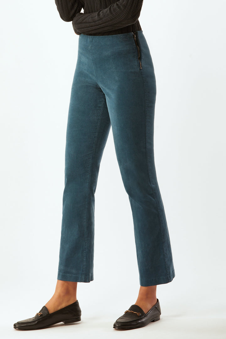 Prince Cropped Flare Pant In Corduroy- Pond