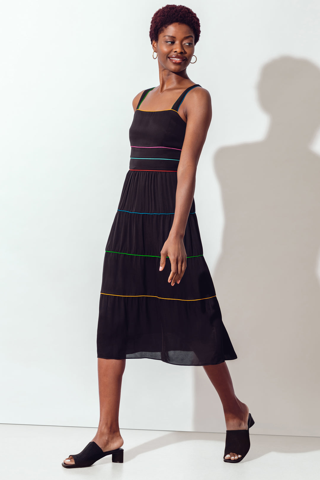 Lively Sundress W/Piping - Black